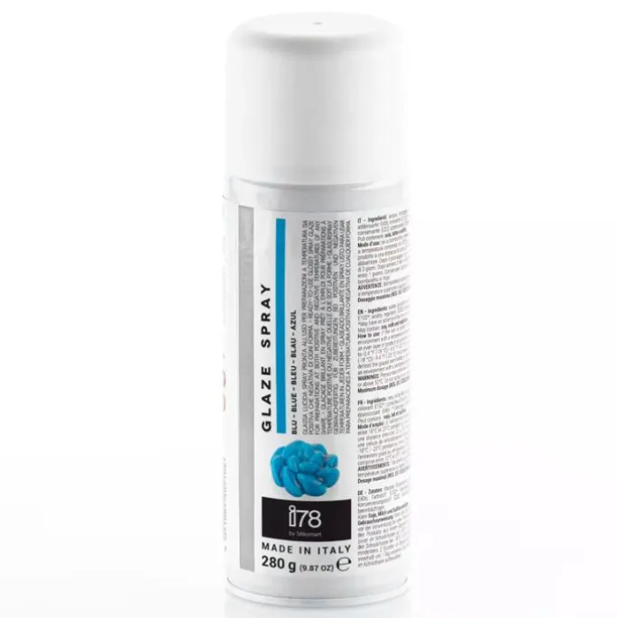 Spray abrillantador comestible (barniz) azul 280 g - Sin gluten - Silikomart