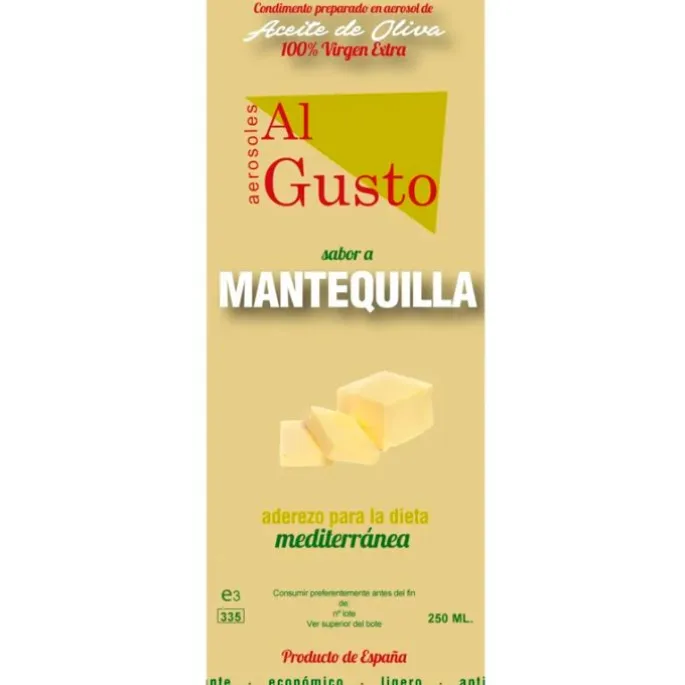 Spray antiadherente aceite oliva sabor mantequilla 250 ml - Aerosoles al Gusto