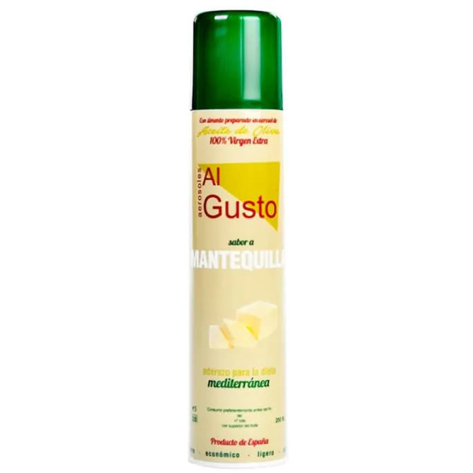 Spray antiadherente aceite oliva sabor mantequilla 250 ml - Aerosoles al Gusto