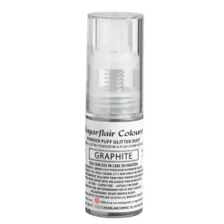 Spray de purpurina en polvo plata grafito 10 g - Sin gluten - Sugarflair