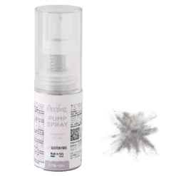 Spray de purpurina en polvo Pump Spray plata 10 g - Sin gluten - Decora