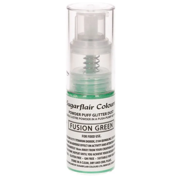 Spray de purpurina en polvo verde 10 gr - Sin gluten - Sugarflair