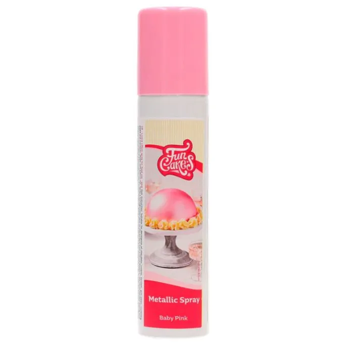 Spray efecto metalizado rosa 100 ml - Funcakes