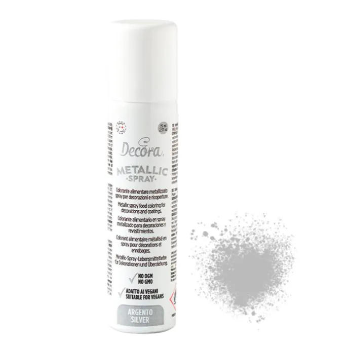 Spray metalizado plateado 75 ml - Decora