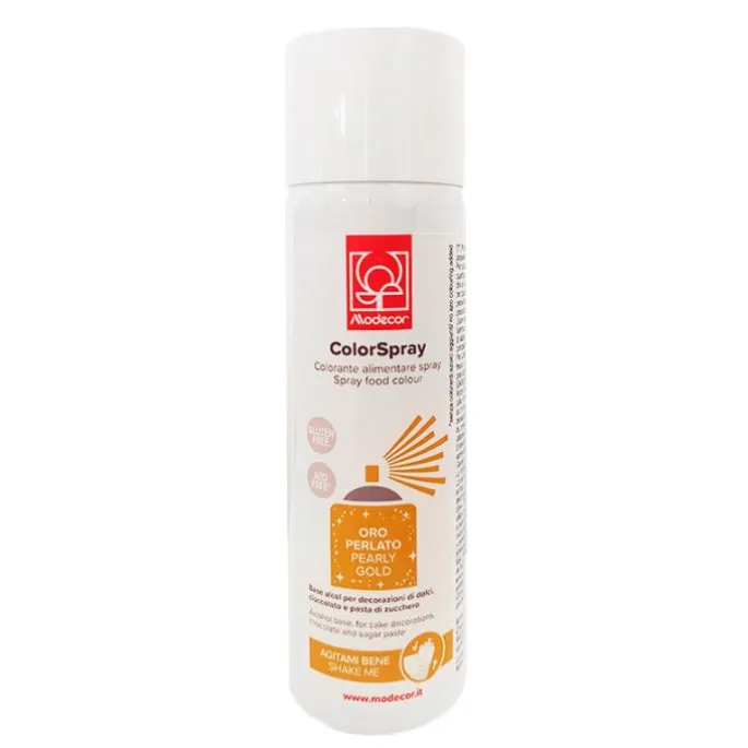 Spray perlado dorado 250 ml - Sin gluten - Modecor