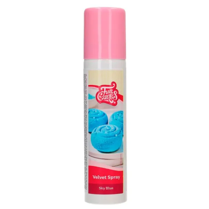 Spray Velvet efecto terciopelo azul cielo 100 ml - Funcakes