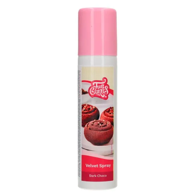 Spray Velvet efecto terciopelo chocolate oscuro 100 ml - Funcakes