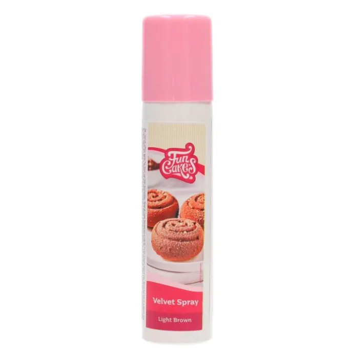 Spray Velvet efecto terciopelo marrón claro 100 ml - Funcakes