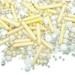 Sprinkles blanco, plateado y crema Peaches´nd Cream 90 g - Happy Sprinkles
