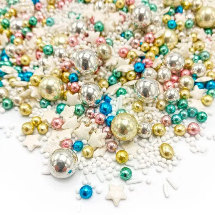 Sprinkles blanco y multicolor Magical Fireworks 90 g - Happy Sprinkles