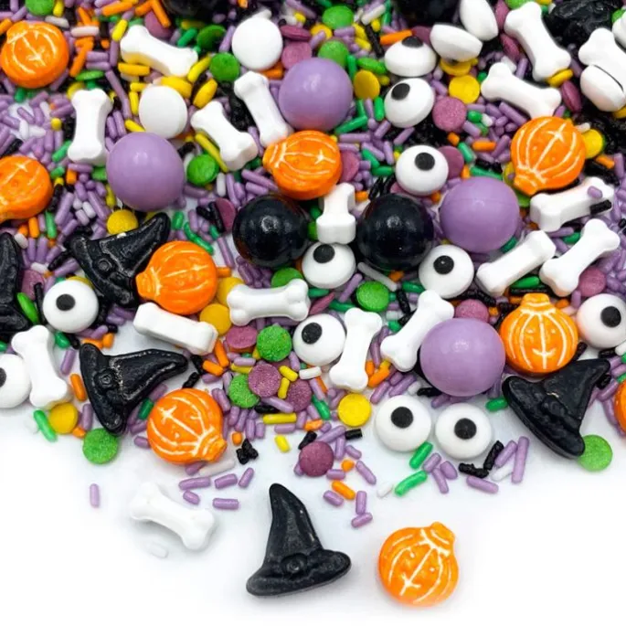 Sprinkles calabazas, huesos y sombreros Spooky Halloween 90 g - Happy Sprinkles