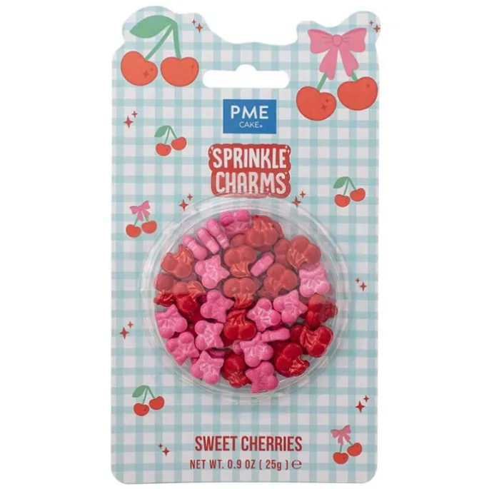 Sprinkles cerezas rojas y rosas de azúcar 25 g - PME