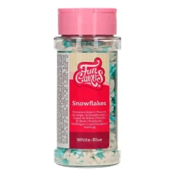 Sprinkles copos de nieve blancos y azules 50 g - Funcakes
