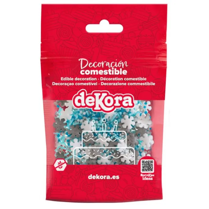 Sprinkles copos de nieve Navidad 100 g - Sin gluten - Dekora