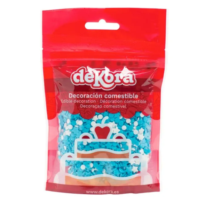 Sprinkles de azúcar azules 100 g - Sin gluten - Dekora