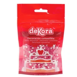 Sprinkles de azúcar rosas 100 g - Sin gluten - Dekora