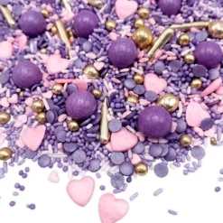 Sprinkles de corazones Purple Elegance 90 g - Happy Sprinkles