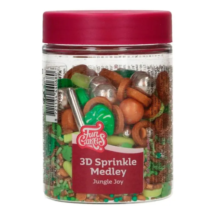 Sprinkles 3D Medley Jungle Joy Selva 70 g - Funcakes