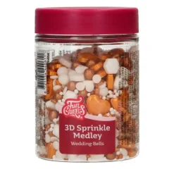 Sprinkles 3D Medley Wedding Bells Corazones 70 g - Funcakes