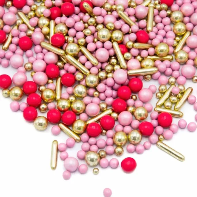 Sprinkles dorados, rosas y rojos Girl Gang 190 g - Happy Sprinkles