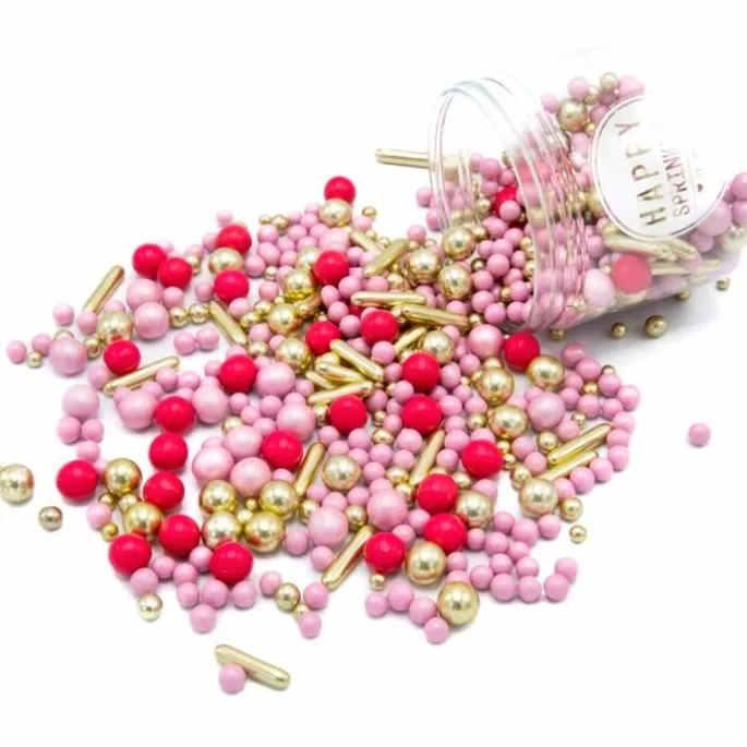 Sprinkles dorados, rosas y rojos Girl Gang 190 g - Happy Sprinkles
