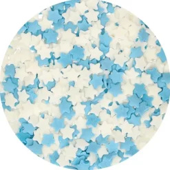Sprinkles estrellas blancas y azules 55 g - Funcakes