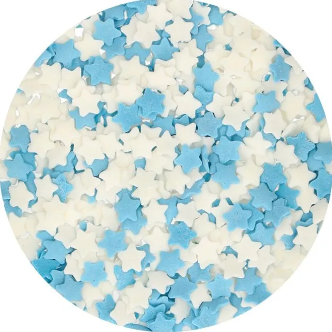 Sprinkles estrellas blancas y azules 55 g - Funcakes