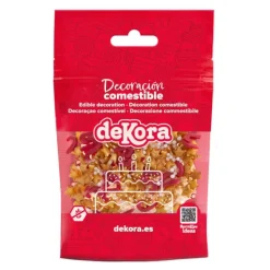 Sprinkles estrellas y bastones de caramelo Navidad 100 g - Sin gluten - Dekora