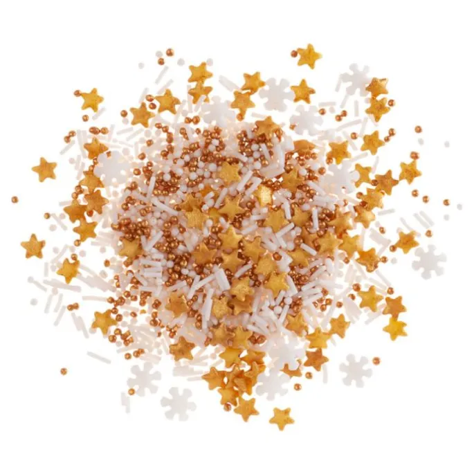 Sprinkles estrellas y copos de nieve Navidad 100 g - Sin gluten - Dekora