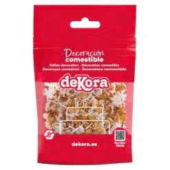 Sprinkles estrellas y copos de nieve Navidad 100 g - Sin gluten - Dekora