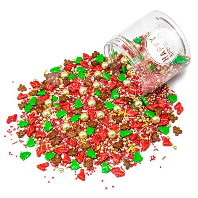 Sprinkles gorros y abetos Santa's favorite Navidad 90 g - Happy Sprinkles