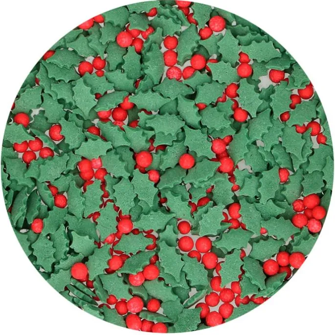 Sprinkles Holly Mix 55 g - Funcakes