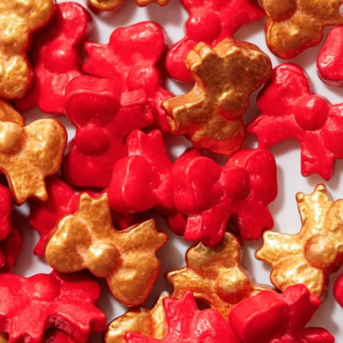 Sprinkles lazos de regalo rojos y dorados de azúcar Navidad 25 g - PME