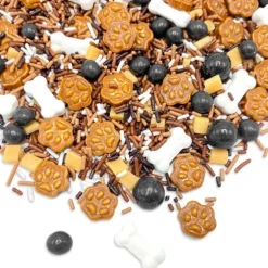 Sprinkles marrones huesos y huellas Dog Pawty 90 g - Happy Sprinkles