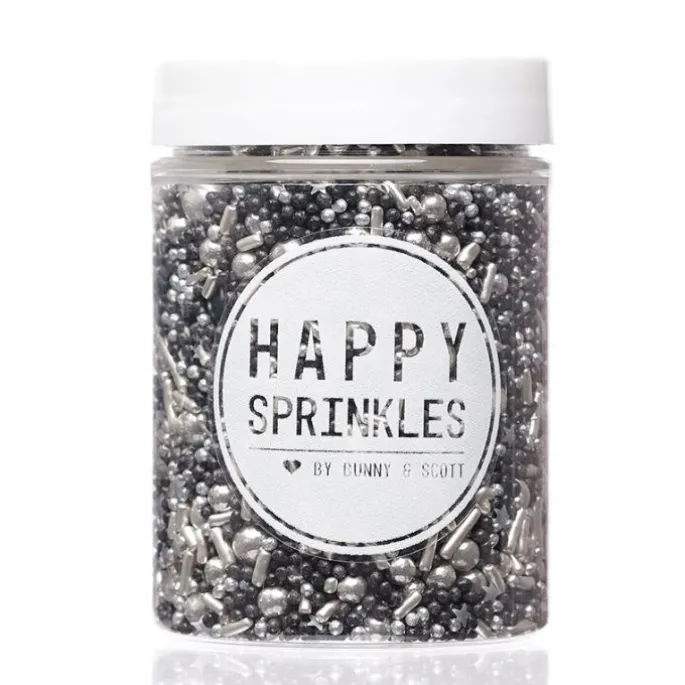 Sprinkles negro y plata Black Pearl 90 gr - Happy Sprinkles