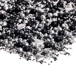 Sprinkles negro y plata Black Pearl 90 gr - Happy Sprinkles