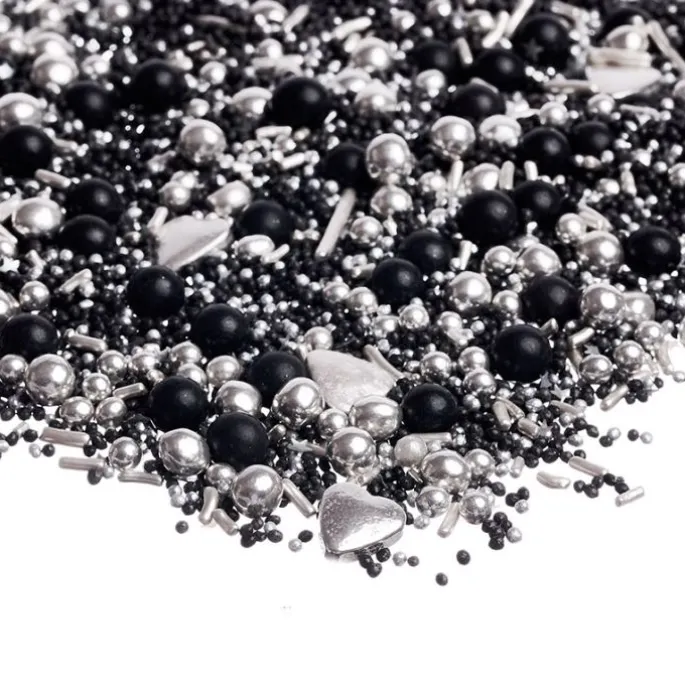 Sprinkles negro y plata Black Pearl 90 gr - Happy Sprinkles