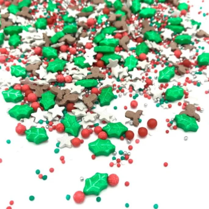 Sprinkles plata, rojo, verde y marrón Red Nose 90 gr - Happy Sprinkles