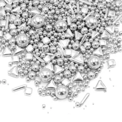 Sprinkles plateados Silver Explosion 190 g - Happy Sprinkles