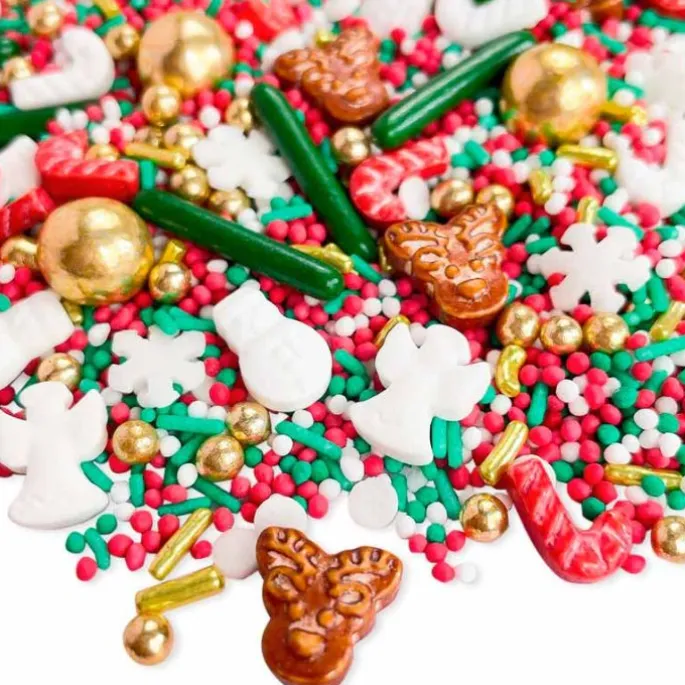 Sprinkles renos, ángeles, muñecos de nieve de Navidad Jingle Joy 90 g - Happy Sprinkles