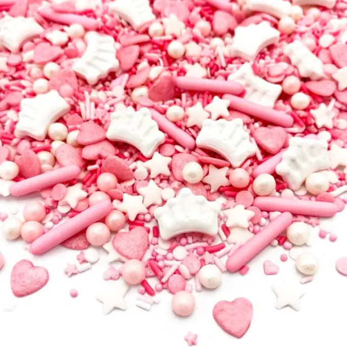 Sprinkles rosas y blancos Sweet Little Princess 90 g - Happy Sprinkles