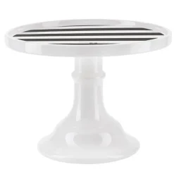 Stand de cerámica grande blanco rayas negras 25 cm - Miss Étoile + REGALO plato