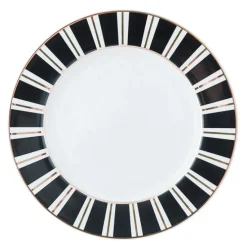 Stand de cerámica grande blanco rayas negras 25 cm - Miss Étoile + REGALO plato