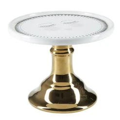 Stand de cerámica grande blanco y dorado guirnalda y cara 25 cm - Miss Étoile
