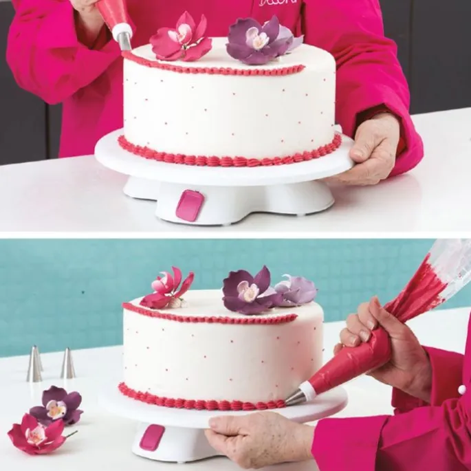 Stand giratorio antideslizante con botón de parada 32 cm - Decora