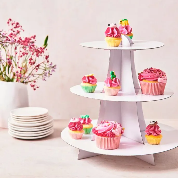 Stand para cupcakes 3 niveles blanco - Funcakes