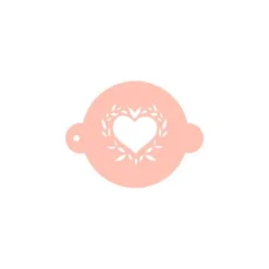 Stencil corazón con hojas 9 cm - TodoStencil