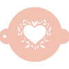 Stencil corazón con hojas 20 cm - TodoStencil
