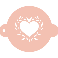 Stencil corazón con hojas 20 cm - TodoStencil