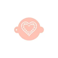 Stencil corazón con rosas 9 cm - TodoStencil